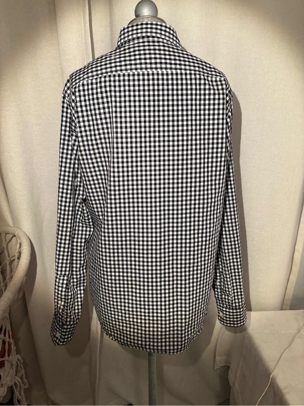 Michael Kors Black and White Gingham Button-Down Shirt - Picture 7 of 11